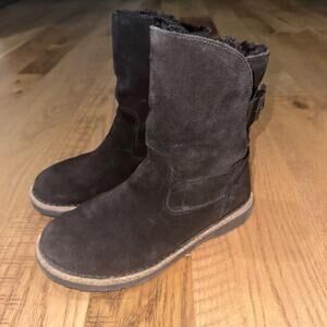 Birkenstock Womens Black Uppsala Suede Leather Cozy Shearling Lined Boots Size 6